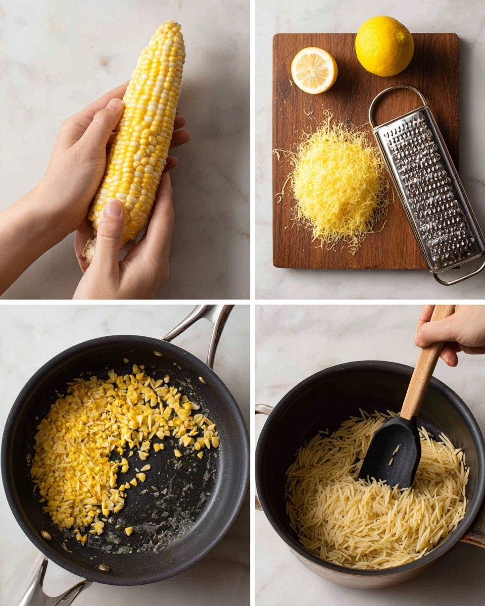 Lemon Orzo with Sautéed Corn and Parmesan Recipe - Recipe Image