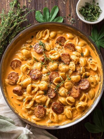 Creamy Butternut Squash Gnocchi with Sausage, Sage, and Thyme Recipe