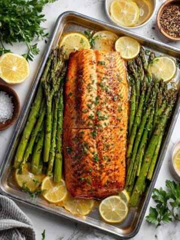Sheet Pan Maple Salmon with Roasted Asparagus Recipe