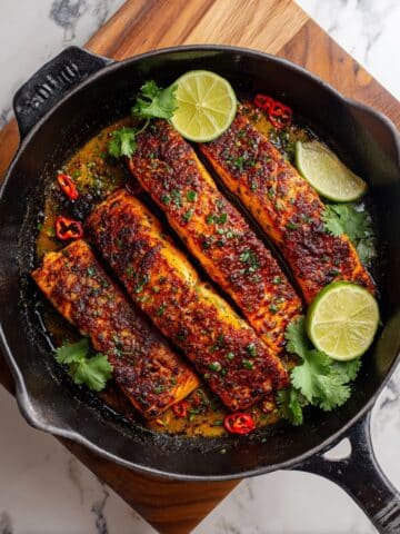 Blackened Salmon with Lime and Parsley Recipe