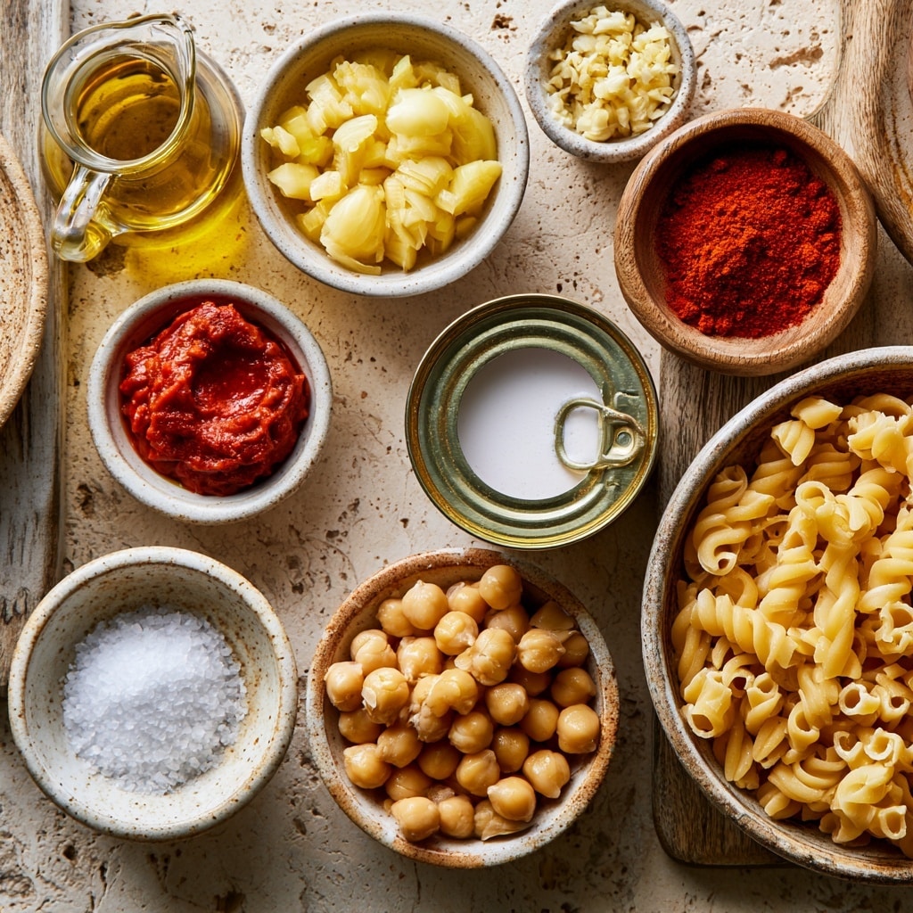 This image shows a close-up of a silver pot filled with a thick, orange sauce with many chickpeas and small pieces of onion mixed in. The sauce looks smooth and shiny, covering the chickpeas evenly. A wooden spoon is partly dipped into the mixture on the right side, stirring the sauce. The background surface is a white marbled texture. photo taken with an iphone --ar 4:5 --v 7