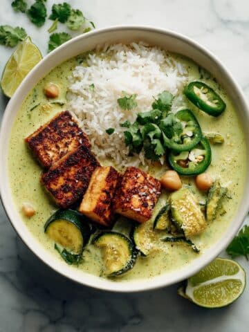 Spicy Coconut Lime Curry with Crispy Marinated Tofu Recipe