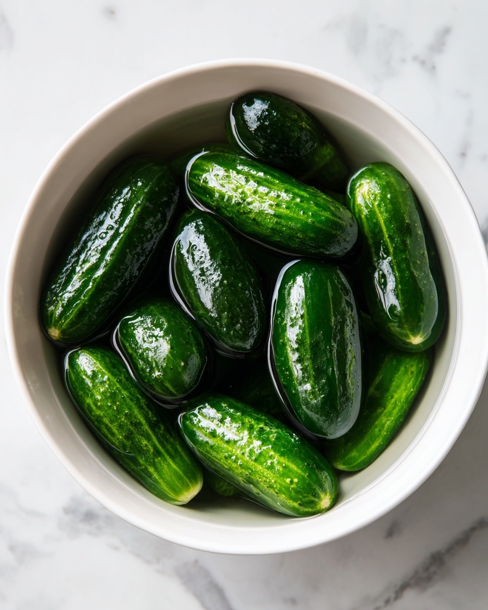 The image shows two white bowls filled with fresh cucumber sticks arranged in layers. The cucumbers are green with a slightly light green inside, cut into long sticks. The top bowl has a visible layer of sliced garlic and fresh dill leaves sprinkled on top, adding texture and a dash of light green and white color across the cucumbers. The bottom bowl shows the cucumbers mixed with the garlic and dill evenly spread throughout, with a glossy look as if lightly dressed. The bowls are placed on a white marbled surface. photo taken with an iphone --ar 4:5 --v 7