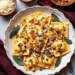 Browned Butter Sage Sauce over Ravioli with Hazelnuts and Panko Recipe