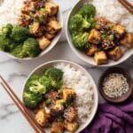 Teriyaki Crispy Tofu with Green Onions and Sesame Seeds Recipe