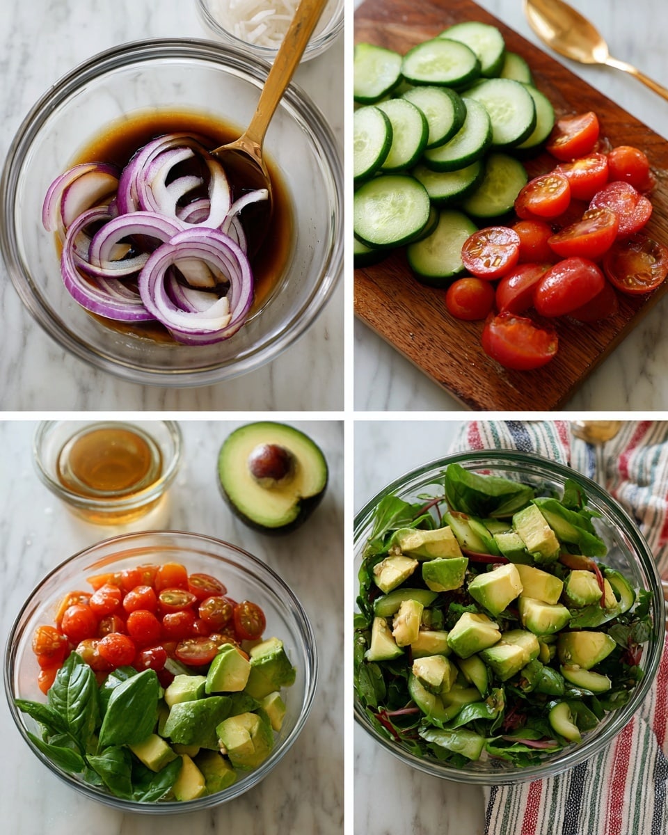 Cucumber Tomato Avocado Salad Recipe - Recipe Image