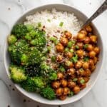 Vegan Sticky Sesame Chickpeas Recipe