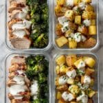 Ranch Chicken Meal Prep with Crispy Parmesan Potatoes and Roasted Broccoli Recipe