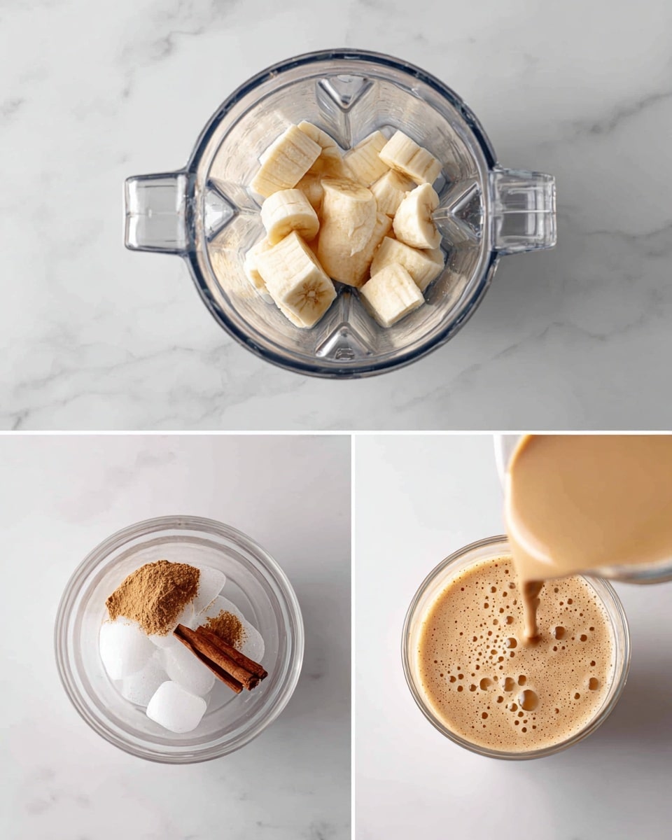Creamy Banana Protein Shake with Cinnamon and Cocoa Nibs Recipe - Recipe Image