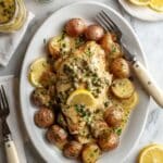 Baked Fish and Potatoes with Mustard Cream Sauce Recipe