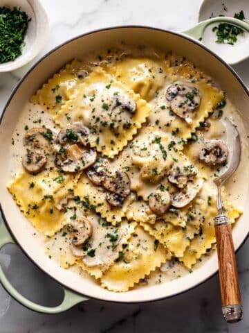 Creamy Mushroom Ravioli with Parmesan and Balsamic Recipe