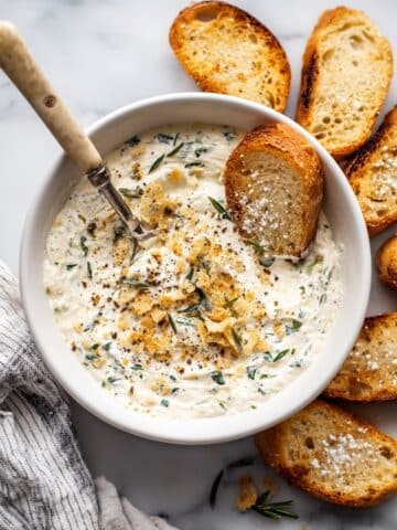 Caesar Salad Dip with Crispy Crostini Recipe