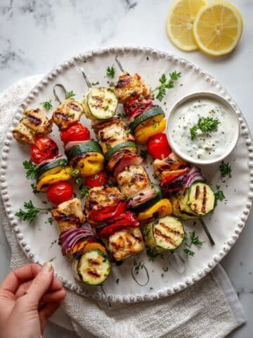 Healthy Grilled Mediterranean Chicken Kabobs Recipe
