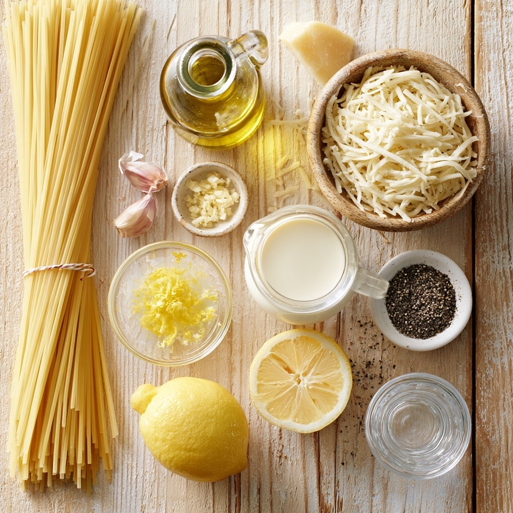 A white pan with a gold handle sits on a white marbled surface, containing two main layers: on the left, a loose pile of pale yellow cooked spaghetti noodles, and on the right, a creamy white sauce with small black pepper specks, partially covering the bottom of the pan. The noodles and sauce are side by side, not mixed, showing clear separation between the smooth sauce and the textured, twisted noodles. Photo taken with an iphone --ar 4:5 --v 7