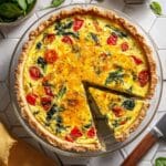 Simple Spinach Tomato Tortilla Quiche Recipe