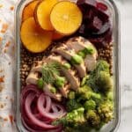 Chicken with Broccoli, Beets, and Farro Salad (Meal Prep) Recipe