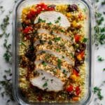 Baked Herb Chicken Breasts with Roasted Vegetable Couscous Meal Prep Recipe