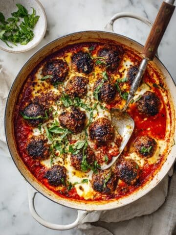 Chicken Parmesan Meatballs with Crispy Panko Nut Topping Recipe