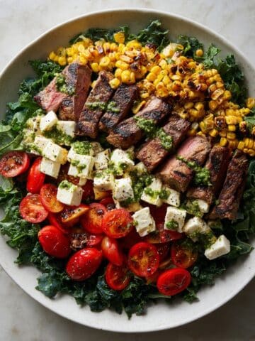 Summery Kale Cobb Salad with Pesto Salad Dressing Recipe