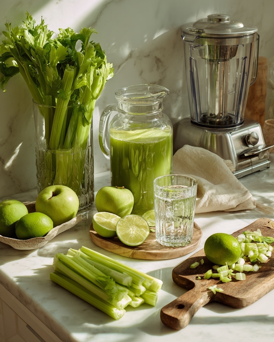 The image shows two parts: on the left is a black juicer machine filled with light green juice, with measurement marks visible on the clear container, and some pulp caught in a small tray below; on the right is a white bowl with softly rounded edges, holding a pale green juice with foamy bubbles and light swirls on the surface, placed on a white marbled surface photo taken with an iphone --ar 4:5 --v 7