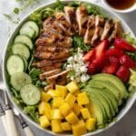 Tropical Mango Salad with Grilled Chicken, Feta, and Candied Pecans Recipe