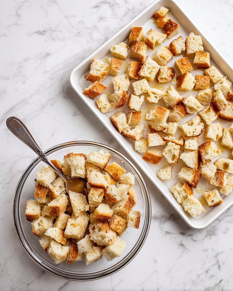 Homemade Parmesan Garlic Croutons Recipe - Recipe Image
