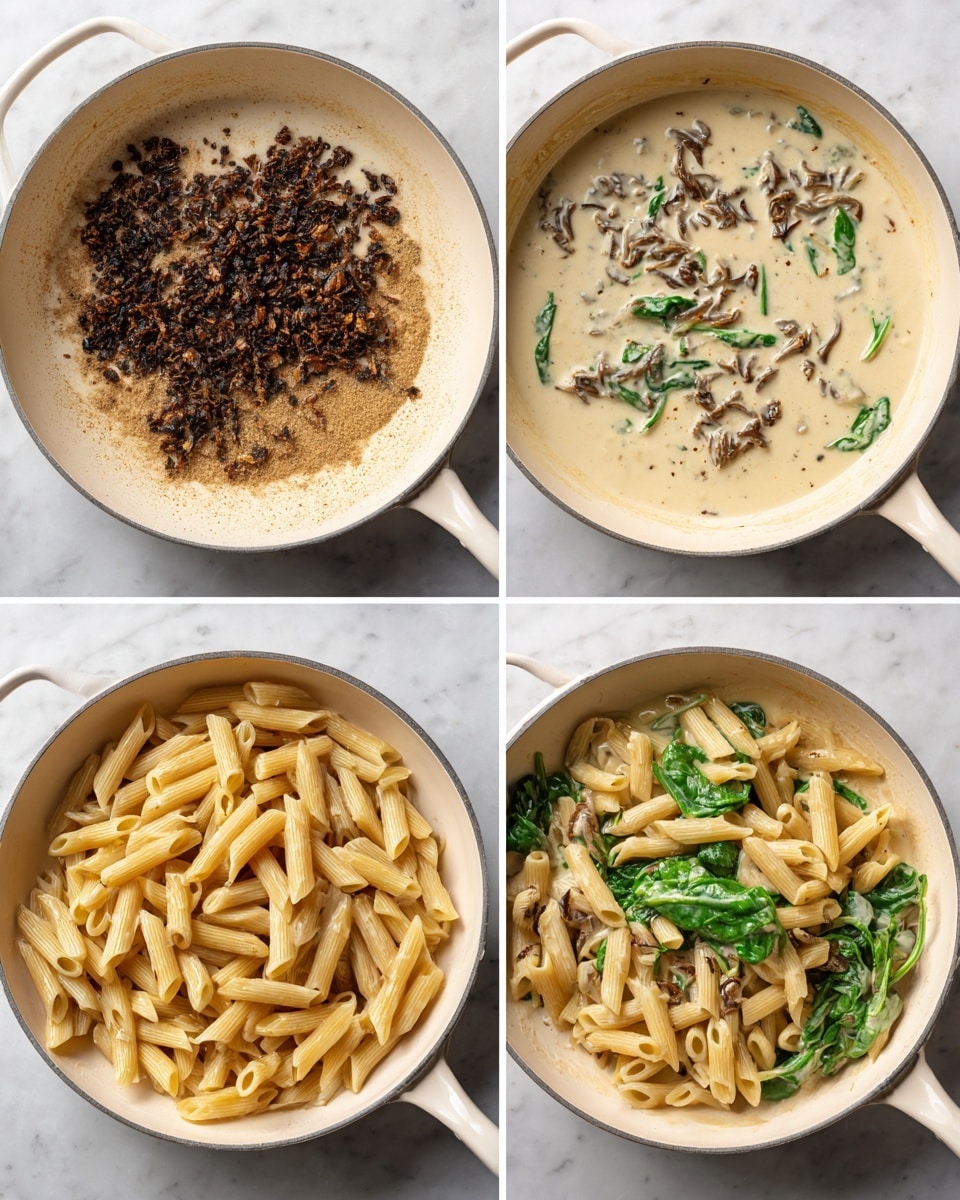 Sundried Tomato Pasta with Creamy Parmesan and Spinach Recipe - Recipe Image