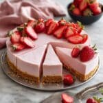 Easy No-Bake Strawberry Cheesecake Pie with Fresh or Frozen Berries Recipe
