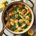 Chicken Meatball Soup with Spinach, Parmesan, and Lemon Recipe