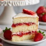 Vanilla Cake with Strawberry Filling and Whipped Cream Frosting Recipe