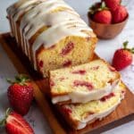 Strawberry Bread with Vanilla Almond Glaze Recipe