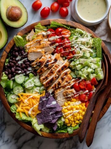 Cilantro Lime Chicken Taco Salad with Creamy Baja Catalina Dressing Recipe
