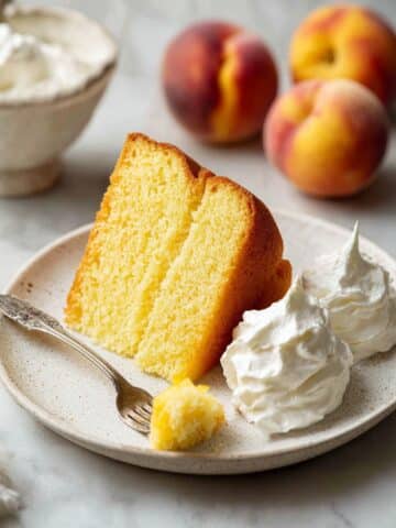 Old-Fashioned Peach Pound Cake with Fresh Peaches Recipe