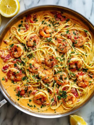 Creamy Shrimp Pasta with Tomatoes and Parmesan Recipe