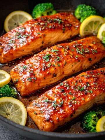 Honey Glazed Salmon with Broccoli and Rice Recipe