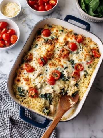 Greek Chicken Orzo Bake Recipe