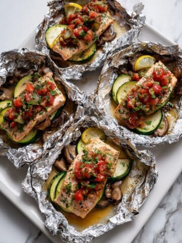 Salmon Veggie Foil Packets Recipe