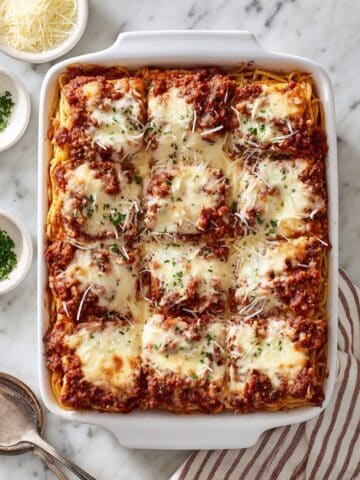 Cheesy Baked Spaghetti with Ground Beef Recipe