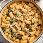 Sundried Tomato Pasta with Creamy Parmesan and Spinach Recipe