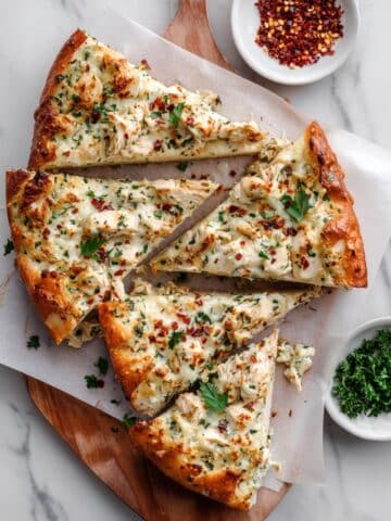 The Viral Chicken Alfredo Garlic Bread I'm Obsessed With Recipe