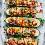 Cheesy BBQ Chicken Zucchini Boats Recipe