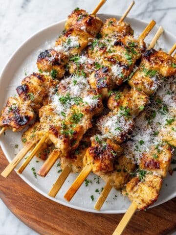 Air Fryer Garlic Parmesan Chicken Skewers Recipe