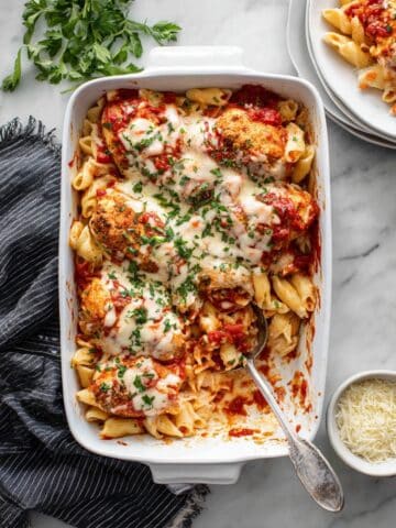 Healthier Chicken Parm Casserole with Spinach and Cheese Recipe