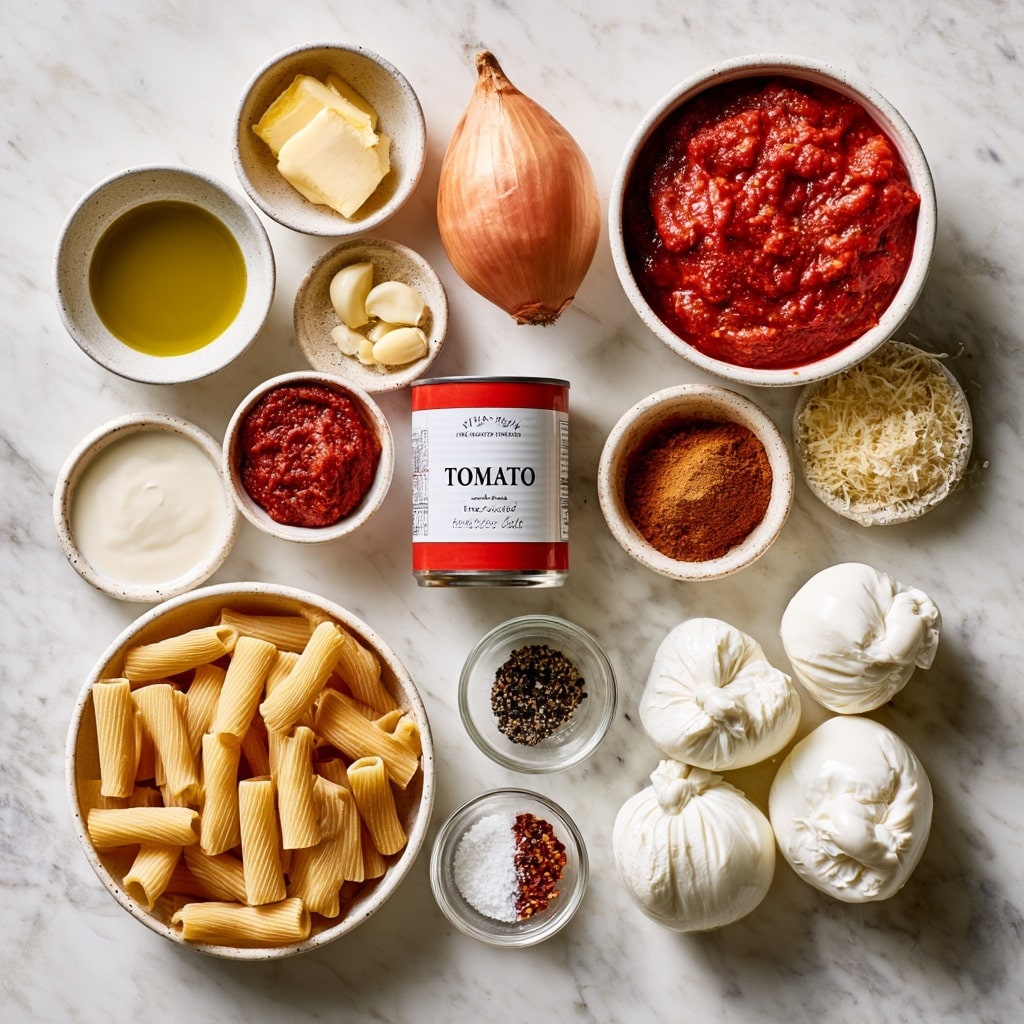 A white pan with a white handle is filled with a thick, deep red tomato sauce that has a slightly chunky texture. The pan is held by a woman's hand gripping the handle at the bottom center of the image. Around the pan, there is a small beige bowl with crushed red pepper flakes on the right, a bottle of golden olive oil above the pan, and a beige cloth on the bottom left, all placed on a white marbled tiled surface. The light creates a soft glow on the sauce, highlighting its rich, vibrant color. photo taken with an iphone --ar 4:5 --v 7