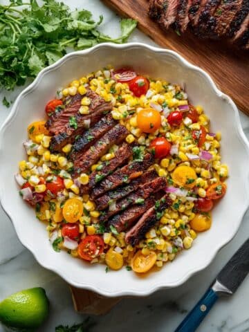 Grilled New York Strip Steak with Fresh Corn Salsa Recipe