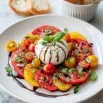 Burrata Salad with Tomatoes, Basil, and Balsamic Glaze Recipe