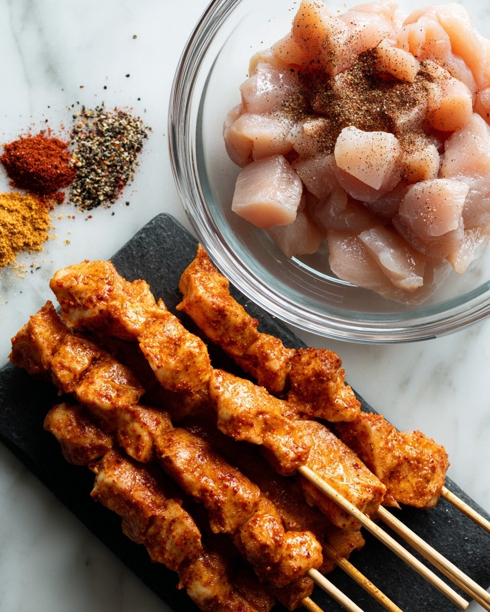 Air Fryer Garlic Parmesan Chicken Skewers Recipe - Recipe Image
