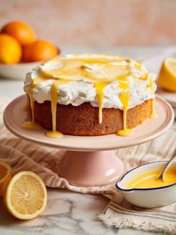 Citrus Olive Oil Cake with Lemon and Orange Curd and Whipped Cream Recipe