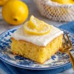 Lemon Snack Cake with Cream Cheese Frosting Recipe