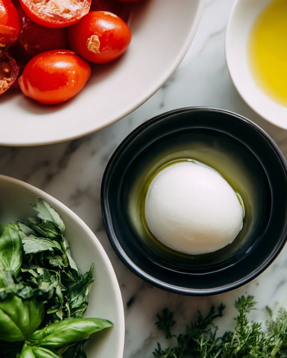 Burrata Salad with Tomatoes, Basil, and Balsamic Glaze Recipe - Recipe Image
